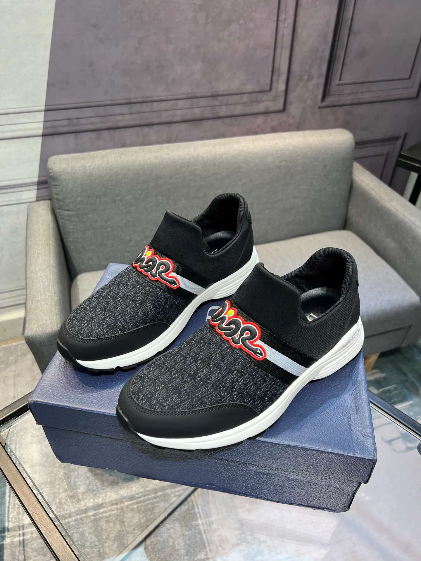 Men's shoes 💰420 [Dior] popular men's shoes, cowhide material splicing, mesh lining, original factory special sole, 38-45 (45 customized, non-refundable)